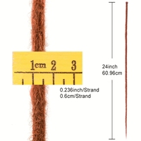 10 mèches/paquet, extensions de dreadlocks synthétiques faites à la main, 0,6 cm, couleur noir/blond miel, à une extrémité, pour femmes et hommes