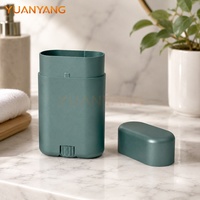 Emballage métallique en aluminium pour déodorant, coque OEM en aluminium rechargeable, coque verte remplie de parfum miel et cactus