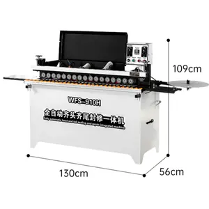 Máquina automática para colar bordas de madeira, aparador CNC para colagem de móveis, curva reta e portátil