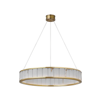Lustre rond moderne et élégant en albâtre naturel de 30 pouces, lustre en laiton bruni pour salon, chambre à coucher, salle à manger, hall d'entrée