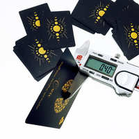 Jeu de cartes de tarot personnalisées imprimées sur papier, 36 cartes à coins arrondis, motif points, estampage à chaud doré, avec boîte magnétique et guide