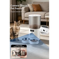 Distributeur automatique de nourriture pour animaux de compagnie 5L avec contrôle des portions programmé et enregistrement vocal de 15 secondes pour chats et chiens