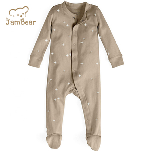 Tutine in cotone organico per bambini <span class=keywords><strong>vestiti</strong></span> interi a quadri stampati personalizzati abbigliamento per <span class=keywords><strong>bambina</strong></span> tute da notte per neonati - Product Image 3