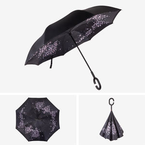 Meilleure qualité <span class=keywords><strong>résistant</strong></span> <span class=keywords><strong>au</strong></span> <span class=keywords><strong>vent</strong></span> mains libres inverse à l'envers C poignée intelligente inverse à l'envers Double couche inversée <span class=keywords><strong>parapluie</strong></span> - Product Image 2