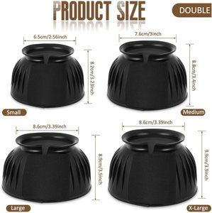 Stoere 1-Paar Zwarte Paardenbellaarzen Met Snelle Wikkelhaaklus En <span class=keywords><strong>2</strong></span> Plastic Stropdassen Voor Het Verzorgen Van Huisdieren Voor Paardenverzorging - Product Image 2