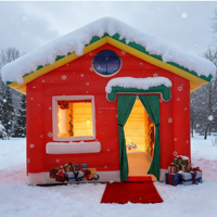 Décorations de Noël de haute qualité pour l'extérieur, grotte gonflable du Père Noël, maison gonflable de Noël, tente de Noël gonflable