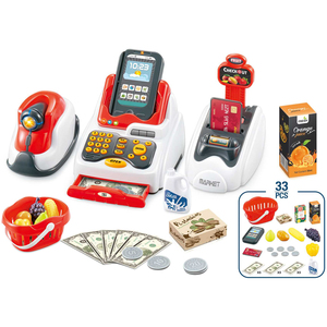 3 IN 1 supermercato fingono di giocare a fare acquisti IN età prescolare giocattoli elettronici per registratori di cassa per bambini con Scanner per cassa - Product Image 1