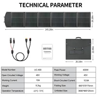 Chargeur de panneau solaire pliable 48V 400W pour camping en plein air randonnée RV voyage centrale électrique portable
