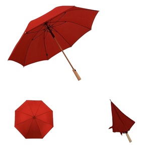 Parapluie de golf grand format 27 pouces 8K, rouge, écologique, coupe-vent, impression de logo OEM, pongé 190T sans PFC, pour cadeaux d'affaires - Product Image 1