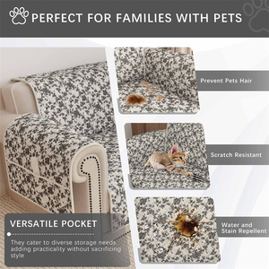 Funda de Repuesto para Sofá de 3 Plazas con Diseño Floral, Lavable, Antideslizante, Elástica, Protector de Sofá para Sala de Estar, Duradera - Product Image 2
