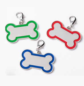 Produttore di artigianato in metallo portachiavi con targhetta per cani in lega di zinco con osso vuoto - Product Image 1