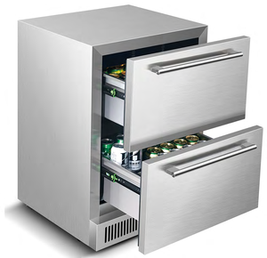 Congelador doméstico para interiores y exteriores NE-358-8 de 145L con dos cajones, refrigerador empotrado. - Product Image 1