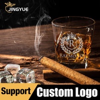 Vasos de Whisky Cuadrados Transparentes con Logotipo Personalizado JINGYUE, 270 ml, Estilo Clásico, Base Pesada, para Bar