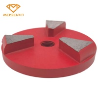 Plaque de meulage diamantée grain 3 pouces 16 CPS avec 3 segments pour sol en béton