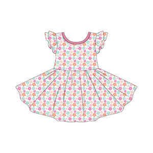 Moomoo de personalización para niñas, vestidos estampados de estilo occidental para niñas, vestido de bebé con mangas voladoras informales - Product Image 5