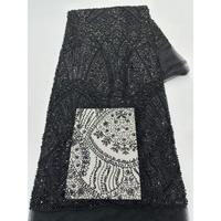 Tissu en dentelle soluble dans l'eau de haute qualité 100% polyester, avec des paillettes brillantes, des perles et des broderies, motif floral pour robes de soirée