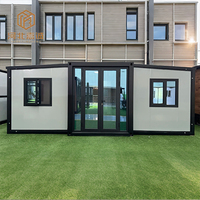 Maison conteneur modulaire pliable à double aile de haute qualité, villa robuste à structure en acier, logement temporaire extensible