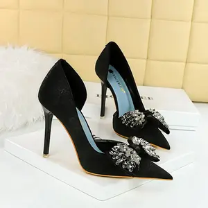 Zapatos de oficina a la moda, tacones de aguja para mujer, zapatos de tacón alto puntiagudos para boda, zapatos de tacón alto a la moda