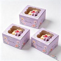 Boîte d'emballage en papier pour gâteau avec logo personnalisé, impression couleur, boîtes carrées pour gâteau et pain avec fenêtre, emballage alimentaire de qualité alimentaire pour dessert