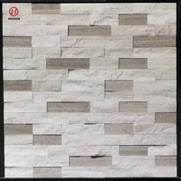 Revêtement mural en quartzite blanc au design traditionnel, forme de dalle de pierre naturelle résistante à l'acide et à l'érosion pour villa