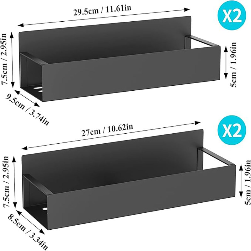 Black 2 S+2 L (BOX+8 PLASTIC HOOKS)