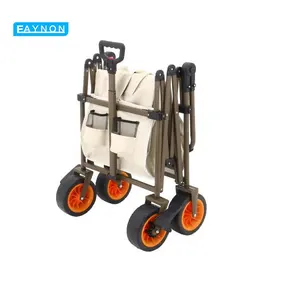 EAYNON Wholesale Quality Steel Frame Trolley Camping Cart Foldable Folding Wagon For Kids
