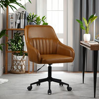 Fauteuil de bureau moderne 2025 au design contemporain, confortable, en cuir PU, dossier haut, inclinable, pivotant, réglable en hauteur