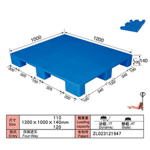 공장 직접 공급 4 웨이 플랫 탑 9 피트 저렴한 플라스틱 팔레트 - Product Image 2