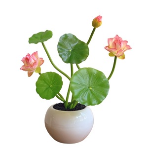 Flor de Loto Artificial Qingyu Chronicle de 25 cm, Planta en Maceta de Seda Realista para Altar de Buda, Decoración del Hogar - Product Image 5