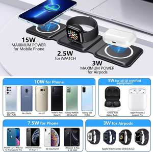 Cargador Inalámbrico 3 en 1 Plegable Personalizado, Base de Carga Magnética Portátil Q, Cargador Inalámbrico Rápido de 10 W para iPhone - Product Image 5