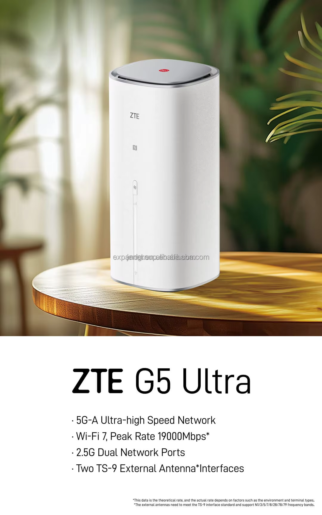 ZTE G5 Ultra 5G Router - Fast Wi-Fi and Built-in Antennas