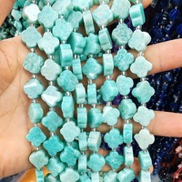 Cuentas de Piedra Natural Preciosa Rara de Alta Calidad AAA, Cuentas de Trébol de Cuatro Hojas, Cristal Energético, Cuentas de Piedra Natural