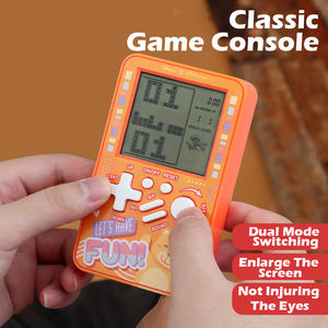 Console de jeu portable rétro, <span class=keywords><strong>grand</strong></span> <span class=keywords><strong>écran</strong></span>, machine de jeu de <span class=keywords><strong>puzzle</strong></span> d'intelligence pour enfants, jouet éducatif nostalgique, couleur jaune - Product Image 4