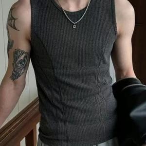 เสื้อกล้ามออกกำลังกายผู้ชายแบบเรียบง่ายสำหรับฤดูร้อน ออกแบบใหม่ ขายส่ง รับทำโลโก้ตามสั่ง - Product Image 3