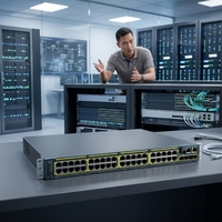 NUEVO Switch de Red CISCOS WS-C2960X-48FPD-L 2960-X 48 GigE PoE 740W, 2 X 10G SFP+, LAN Base  Elementos Esenciales de Red WS-C2960X-48FPD-L
