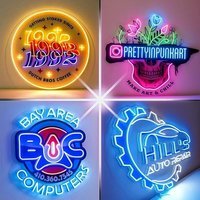 Enseigne LED personnalisée en forme de cercle, logo LED sur mesure, enseigne en acrylique personnalisée pour salon de beauté, bar à ongles, spa, boutique