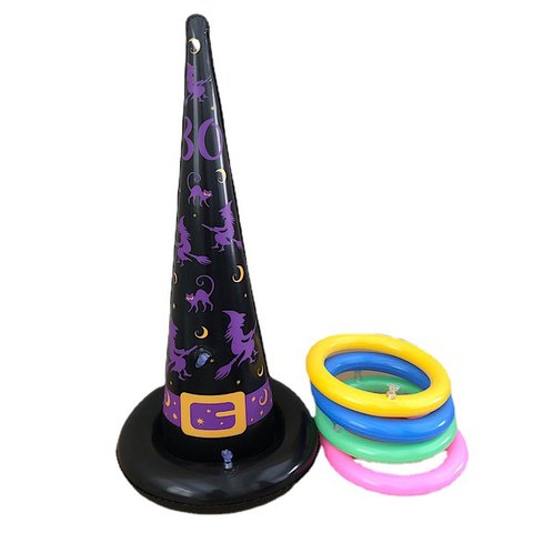 BS-H42 50cm Halloween Hat Inflatable Toy Floating Drink Holder Toy Inflatable Snow Doll Steering Wheel Obediently