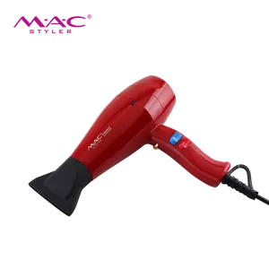 MAC Professional 2200W Red Color Negative Ion Blow Dryers Hot Cold One Step Household Hair Dryer With Concentrator
