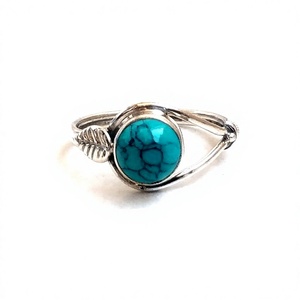 Anillo de plata de ley 925 con turquesa para mujer, regalo para aniversario de boda, anillo bohemio para ella - Product Image 4