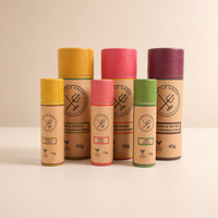 Baume à lèvres en papier push-up, design personnalisé, logo, déodorant solide, emballage écologique, tube en papier kraft à visser