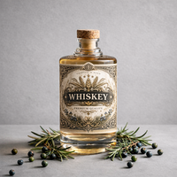 Op maat gemaakte kleurlogo 500ml super-flint glazen fles met verpakking doos lege fles voor sterke drank whisky wodka groothandel fabriek
