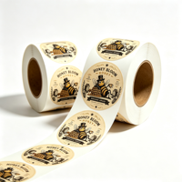 Étiquette ronde personnalisée en vinyle PVC adhésif, papier synthétique imperméable, imprimée sur rouleau, pour logo de marque et emballage
