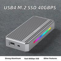 Adaptor USB4 M.2 ke USB-C 40 Gbps 40 Gbps dengan tambahan dukungan aluminium Heatsink USB4 40 Gbps untuk NVME SSD USB 4 M.2