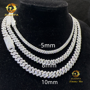 핫세일 다이아몬드 테스터 5mm 8mm 10mm 폭 다이아몬드 테스터 아이스드 아웃 힙합 FL 모이사나이트 쿠반 링크 체인&팔찌 - Product Image 1