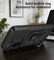 Fundas a prueba de golpes para Xiaomi Redmi A7 Pro 4G, protector de cámara deslizante, cubierta trasera con soporte de anillo.
