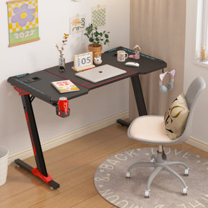 Factory Wholesale LED Gaming <b>Desk</b> Computer Table with Cup Holder <b>Ergonomic</b> Design - Product Image 1