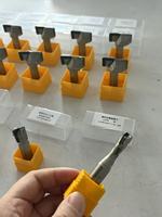 Fraise droite en spirale diamantée PCD à queue de 1/2 pouce, 1+1 cannelures, pour fraisage de compression et de dégrossissage, pour le travail du bois CNC