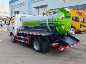 6 Wheel Dongfeng 3CBM Septic Vacuum Truck, Small Body Can Enter Basement, Professional Septic Tank Cleaning Equipment For Sale - Product Image 4