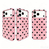 Étui de luxe en PU intégral avec motif à pois, protection 360° et porte-cartes pour iPhone 18/17/16/15 Pro Max Series