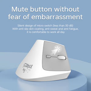 เมาส์ I300ไร้สายแนวตั้งน้ำหนักเบา84g 1600DPI เมาส์เล่นเกมแบบสองโหมด57 ° เมาส์การยศาสตร์ - Product Image 3